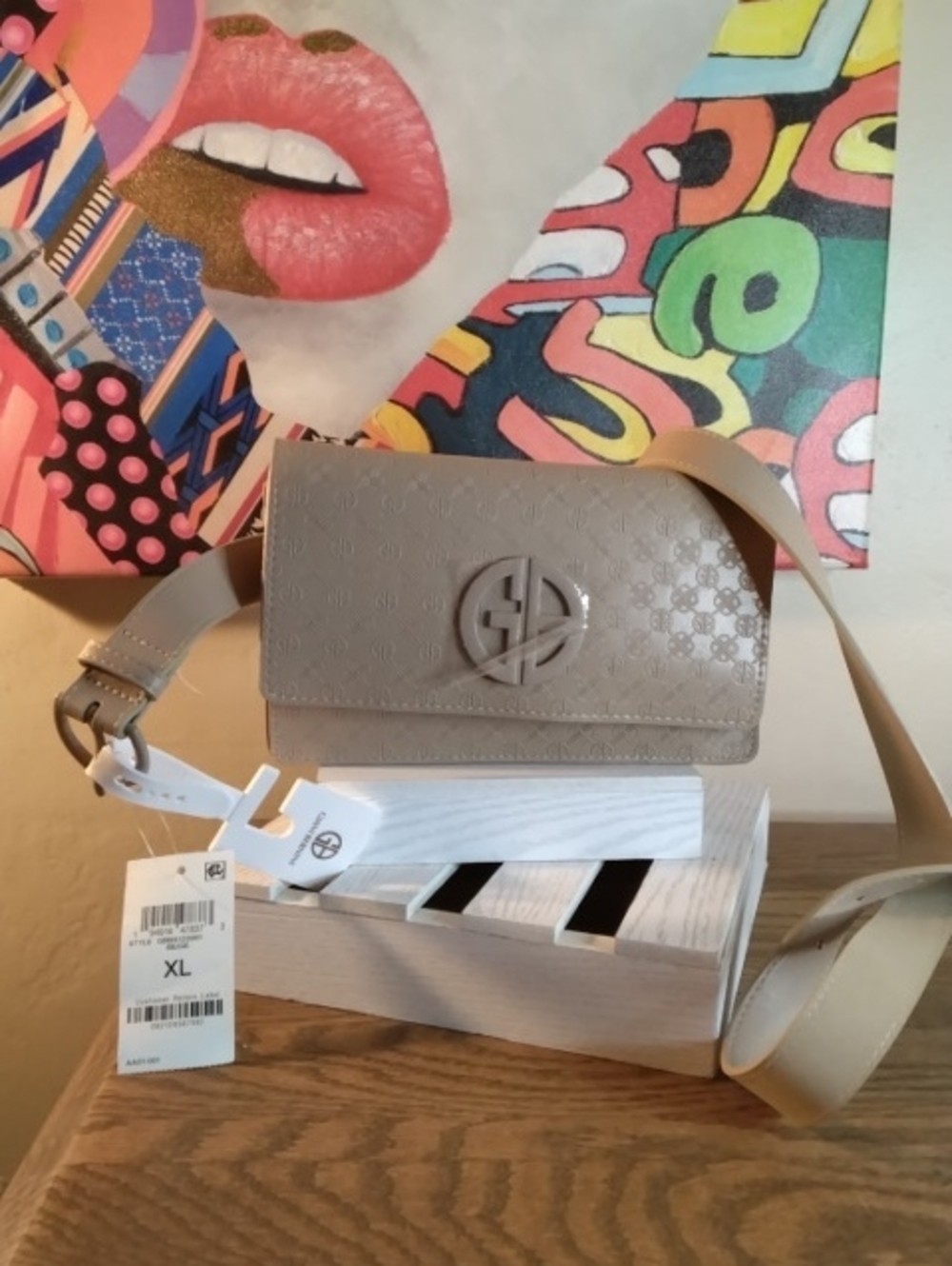 Gianni Bini Beige Faux-Leather Belt Bag NWT